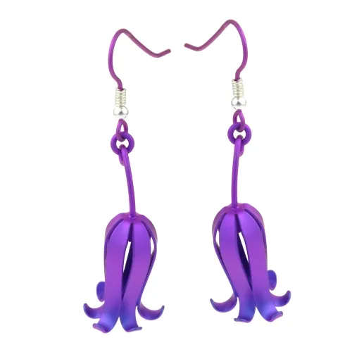 Titanium Purple Bluebell Drop & Dangle Earrings